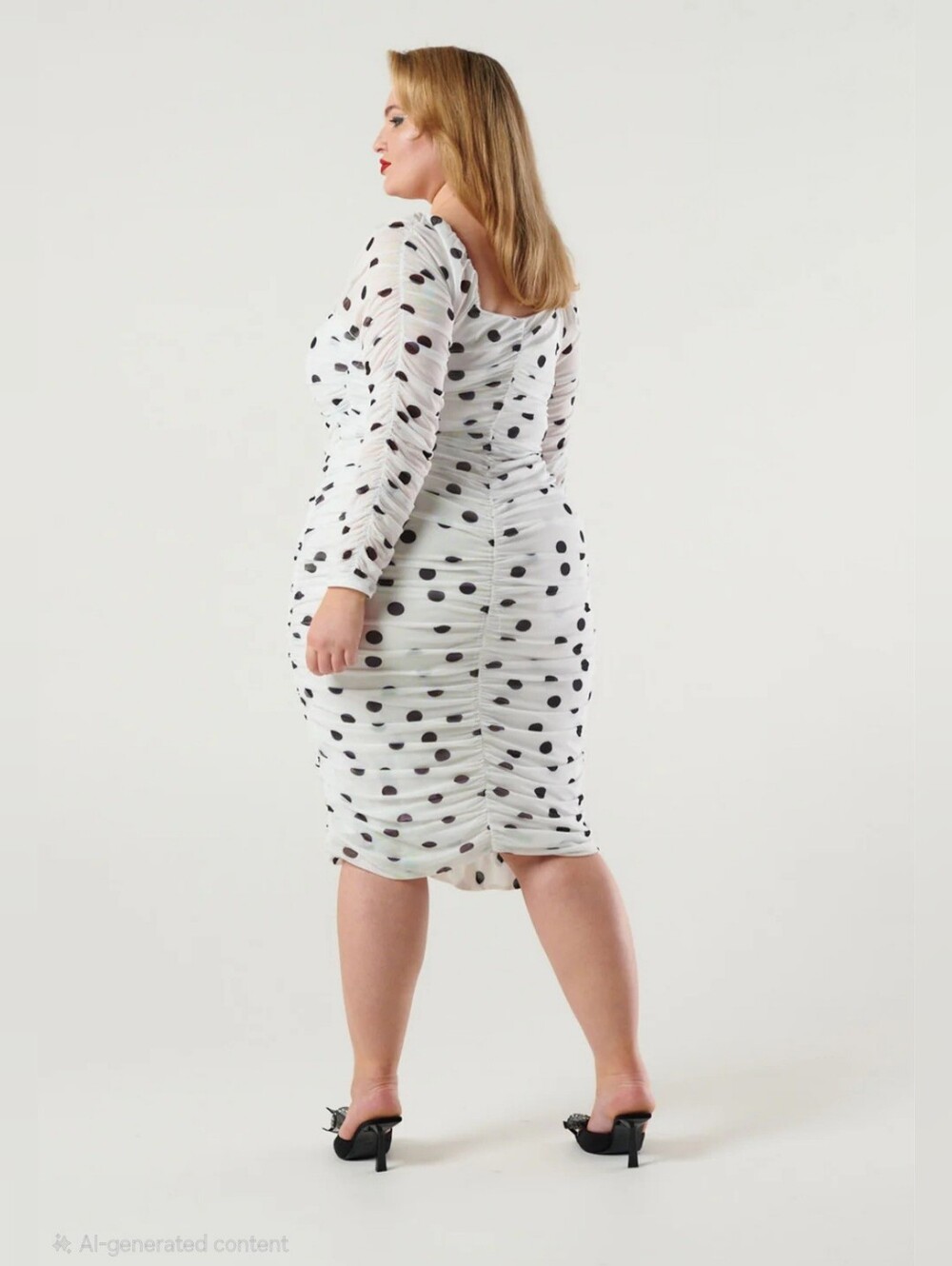 Novella The Label The Moment Mesh Dress Valentino Polka Dots Glamour Midi Sz 16 - Picture 3 of 10